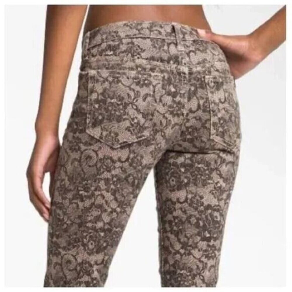 Joe's Jeans Womens Chantilly Mid Rise Lace Print Skinny Jean 26 Blush - Picture 4 of 11